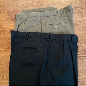 Vintage Haggar Classic Fit Mens Pants 38x29 Lot Of 2 Navy Lght Brown Read Descri